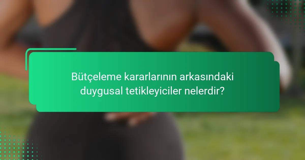 Bütçeleme kararlarının arkasındaki duygusal tetikleyiciler nelerdir?