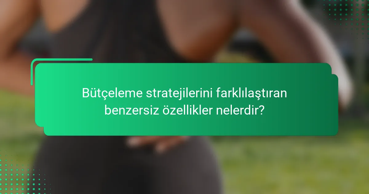 Bütçeleme stratejilerini farklılaştıran benzersiz özellikler nelerdir?