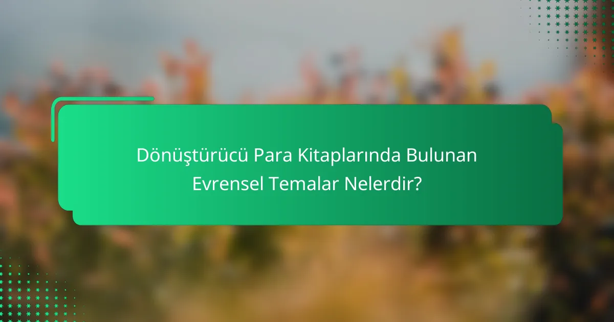 Dönüştürücü Para Kitaplarında Bulunan Evrensel Temalar Nelerdir?