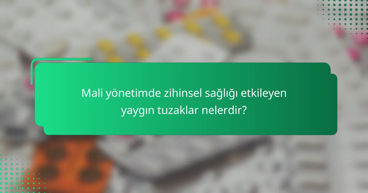 Mali yönetimde zihinsel sağlığı etkileyen yaygın tuzaklar nelerdir?