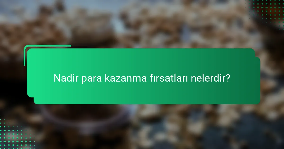 Nadir para kazanma fırsatları nelerdir?