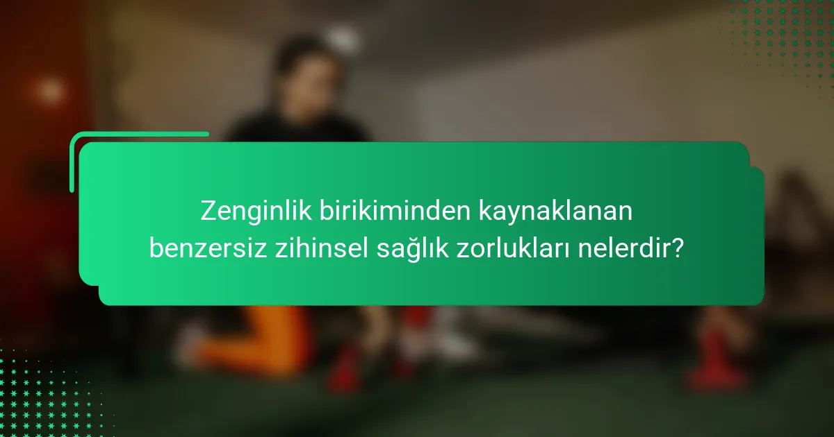 Zenginlik birikiminden kaynaklanan benzersiz zihinsel sağlık zorlukları nelerdir?
